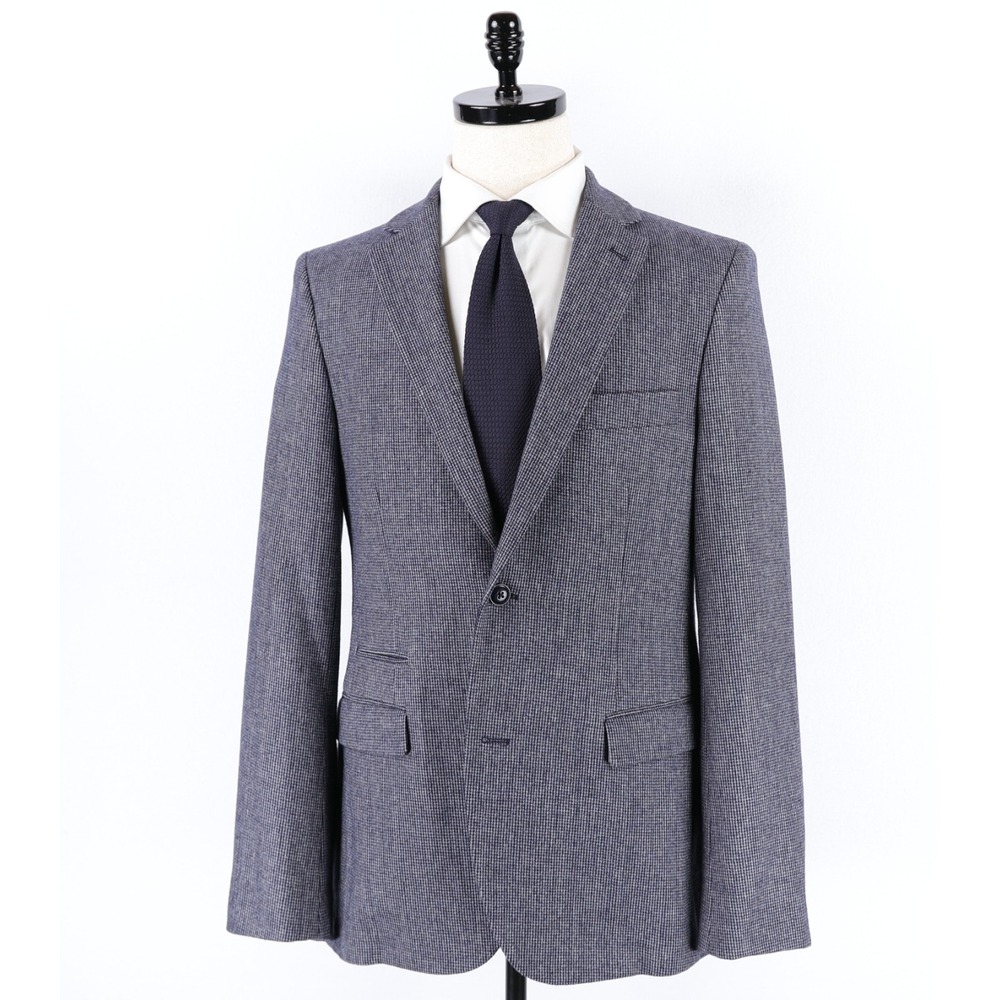 7 Diamonds Ettore‎ Blazer Mens Medium Sport Coat Blue 2 Btn Jacket Office Preppy